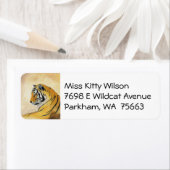 Étiquette de adresse de tigre (En situation)