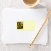 Étiquette de adresse de tournesol jaune (En situation)