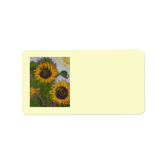 Étiquette de adresse de tournesol jaune (Devant)