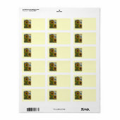 Étiquette de adresse de tournesol jaune (Feuille entière)