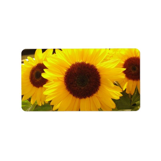 Étiquette de adresse de tournesols (Devant)