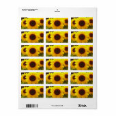 Étiquette de adresse de tournesols (Feuille entière)