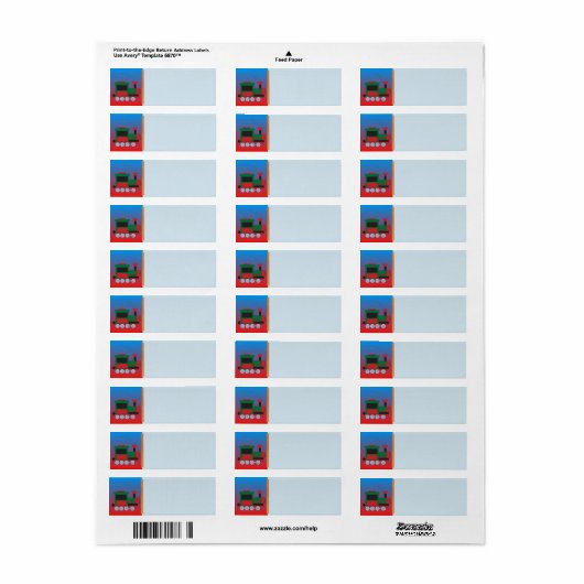 Étiquette de adresse de train (Feuille entière)