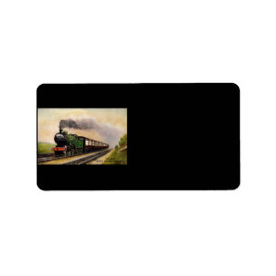 Étiquette de adresse de train à vapeur