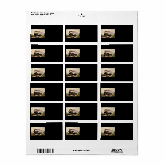 Étiquette de adresse de train à vapeur (Feuille entière)