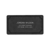 Étiquette de adresse de trame Vintage gris foncé (Devant)