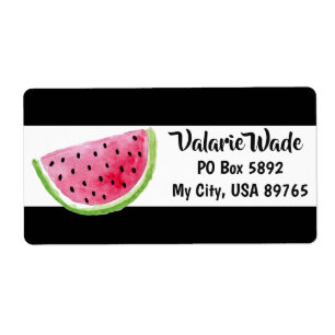 étiquette de adresse de tranche de pastèque