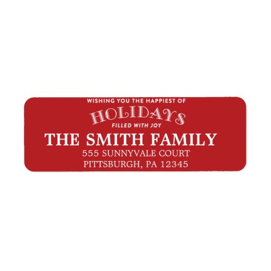 Étiquette de adresse de vacances (Devant)