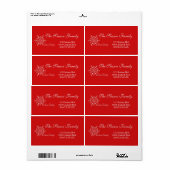 Étiquette de adresse de vacances Bonnes Fêtes (Feuille entière)