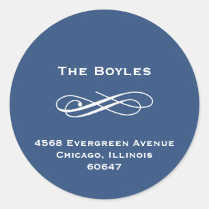 Étiquette de adresse de vacances classe bleu marin