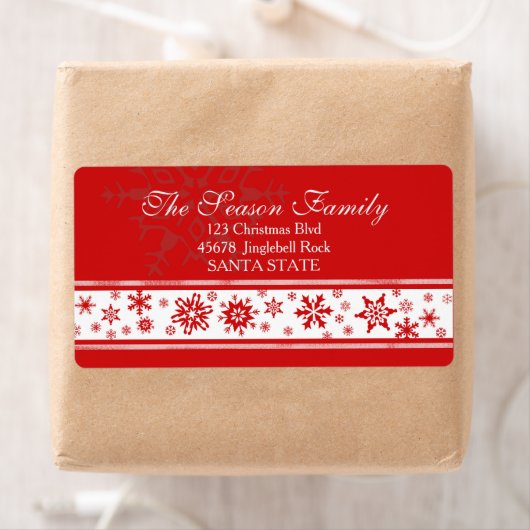 Étiquette de adresse de vacances de flocon de neig (En situation)