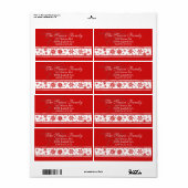 Étiquette de adresse de vacances de flocon de neig (Feuille entière)