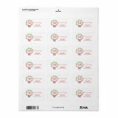 Étiquette de adresse de vacances de Noël Monogram (Feuille entière)
