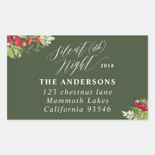 Étiquette de adresse de vacances de Noël Silent (i (Devant)