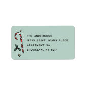 Étiquette de adresse de vacances joyeux tiré à la  (Devant)