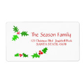 Étiquette de adresse de vacances Mistletoe (Devant)