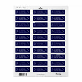 Étiquette de adresse de vacances moderne - bleu (Feuille entière)