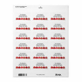 Étiquette de adresse de vacances Ornements rouges (Feuille entière)