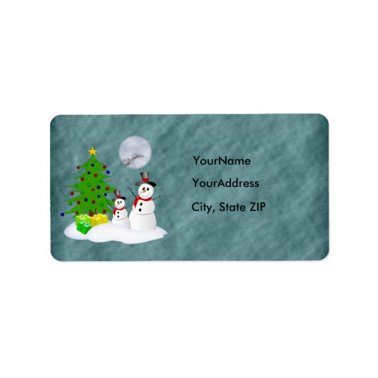 Étiquette de adresse de vacances Snowman (Devant)