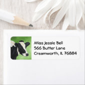 Étiquette de adresse de vache Holstein (En situation)