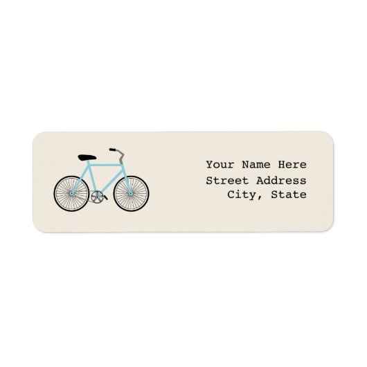 Étiquette de adresse de vélo bleu clair (Devant)