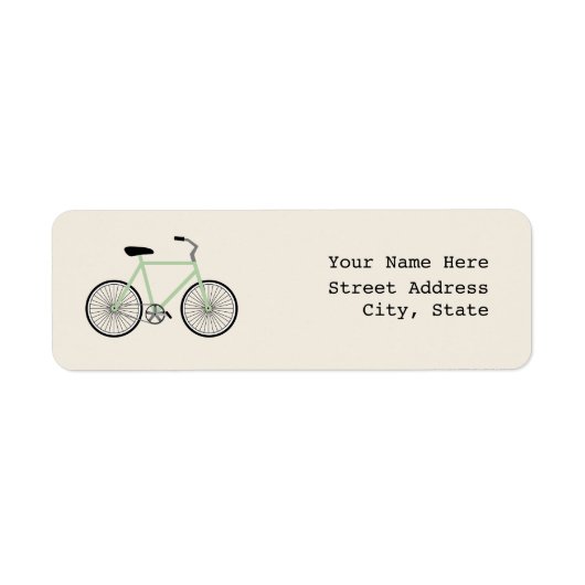 Étiquette de adresse de vélo vert clair (Devant)