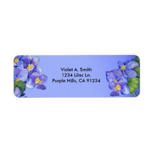 Étiquette de adresse de violettes