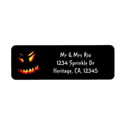 Étiquette de adresse de visage Jack-O-Lantern Hall (Devant)
