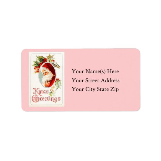 Étiquette de adresse de voeux de Noël Père Noël vi (Devant)