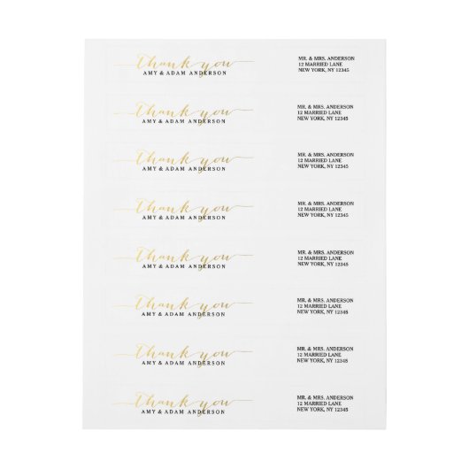 Étiquette de adresse d'écriture du Mariage de Merc (Feuille)