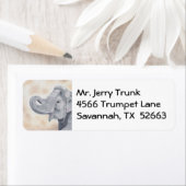 Étiquette de adresse d'éléphant asiatique (En situation)