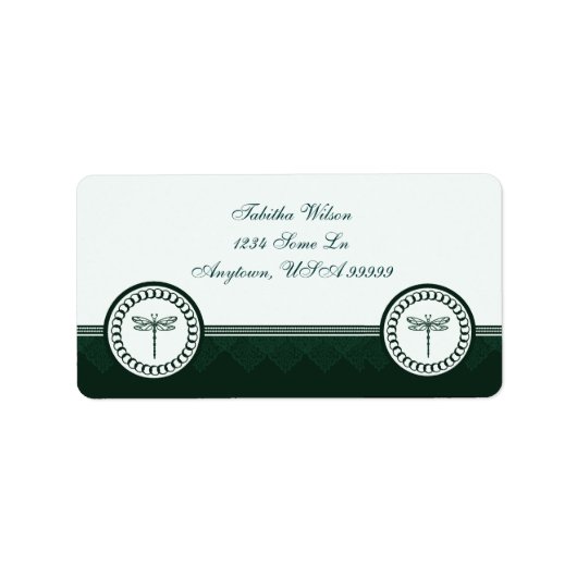 Étiquette de adresse d'Emblem de libellules turquo (Devant)