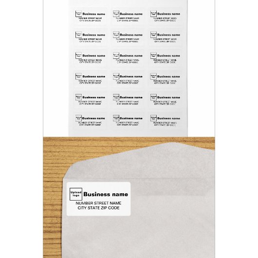 Étiquette de adresse d'entreprise blanc