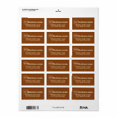Étiquette de adresse d'entreprise Brown (Feuille entière)