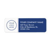 Étiquette de adresse d'entreprise du logo bleu (Devant)
