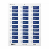 Étiquette de adresse d'entreprise du logo bleu (Feuille entière)