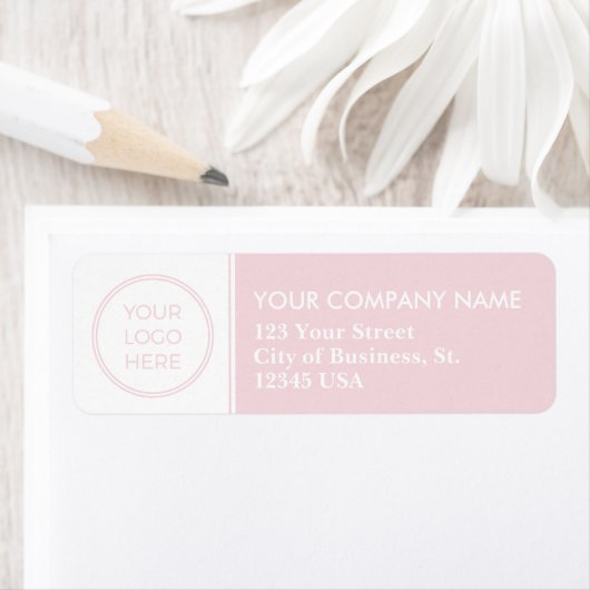 Étiquette de adresse d'entreprise Pink Simple (En situation)