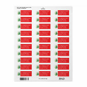 Étiquette de adresse des arbres de Noël verts (Feuille entière)