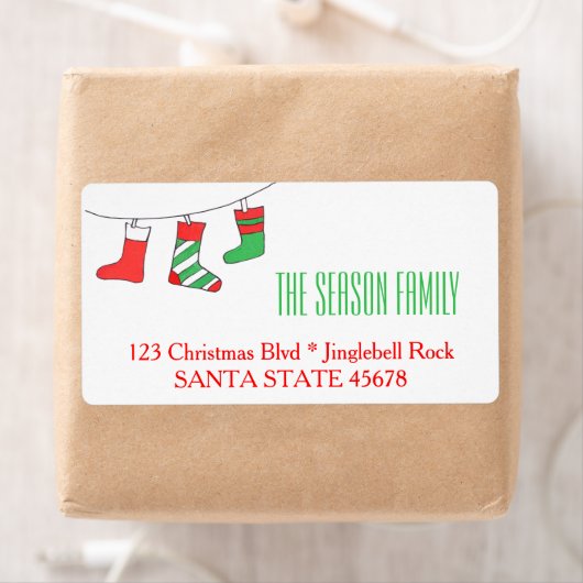 Étiquette de adresse des bas de Noël (En situation)