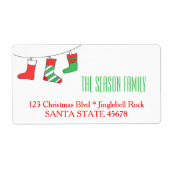 Étiquette de adresse des bas de Noël (Devant)