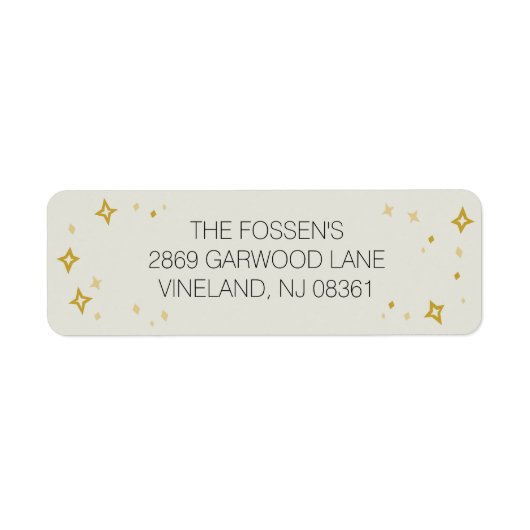 Étiquette de adresse des étoiles d'or (Devant)