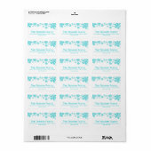 Étiquette de adresse des flocons bleus (Feuille entière)