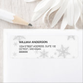 Étiquette de adresse des flocons d'hiver (En situation)