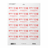 Étiquette de adresse des flocons rouges (Feuille entière)
