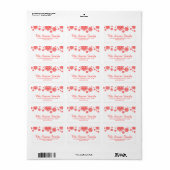 Étiquette de adresse des flocons rouges (Feuille entière)