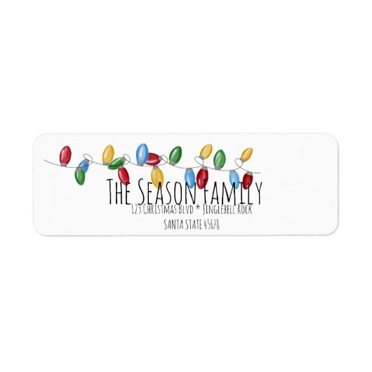 Étiquette de adresse des lumières de l'arbre de No (Devant)