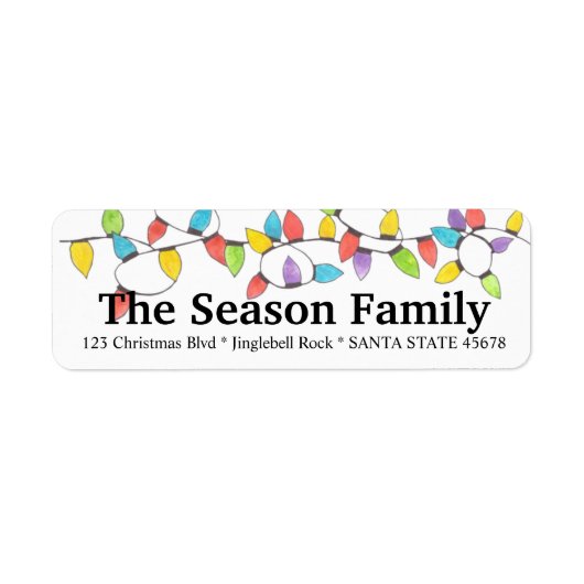 Étiquette de adresse des lumières de l'arbre de No (Devant)