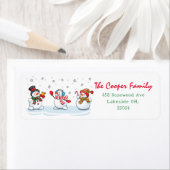 Étiquette de adresse des neiges du Père Noël (En situation)