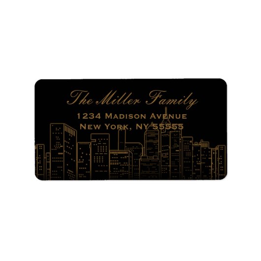 Étiquette de adresse des nuits de New York (Devant)