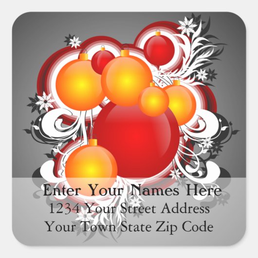 étiquette de adresse des ornements de Noël 3D (Devant)